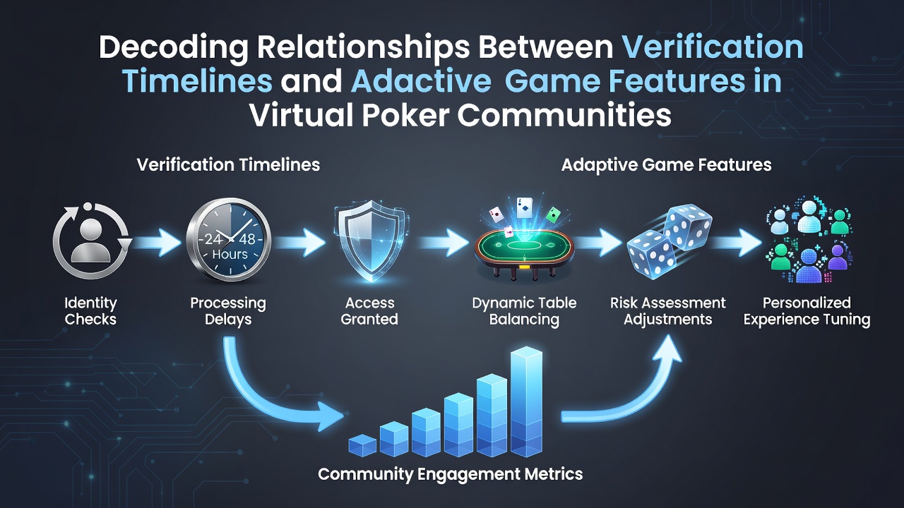 Virtual poker interface showing verification progress alongside adaptive tournament settings