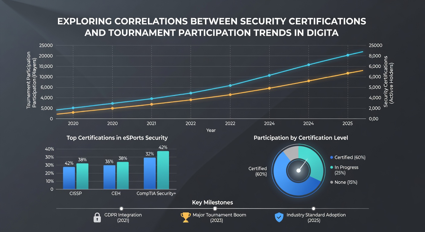 Graph illustrating rising tournament entry numbers on platforms holding security certifications versus declining trends on uncertified sites