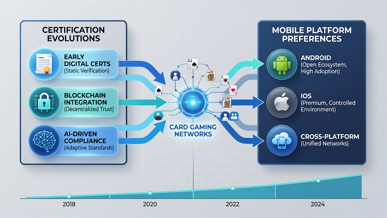 Graph illustrating mobile platform preference changes following 2025-2026 certification updates in card gaming