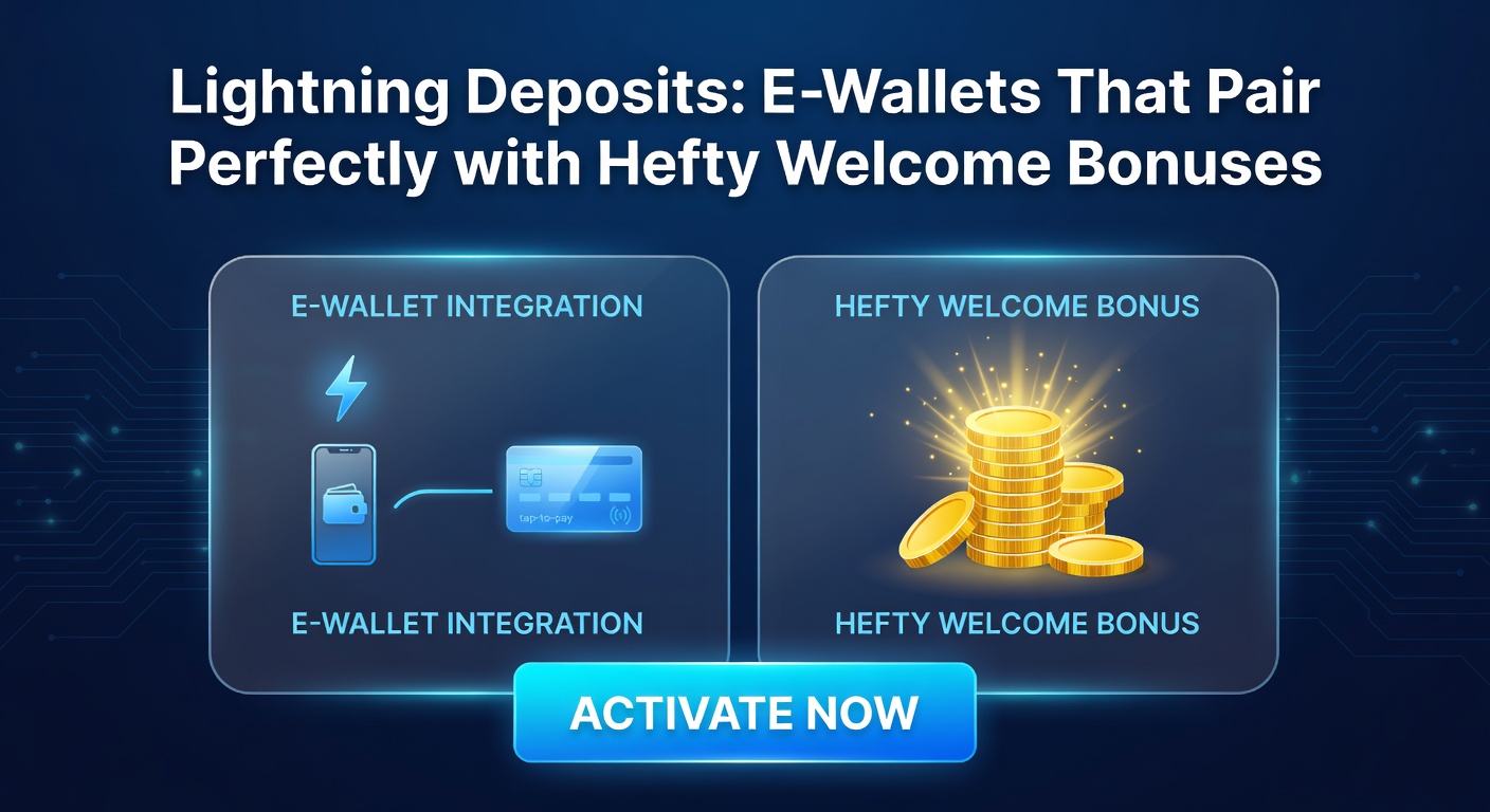 Player's dashboard displaying activated welcome bonus after e-wallet lightning deposit, with tournament lobby in background
