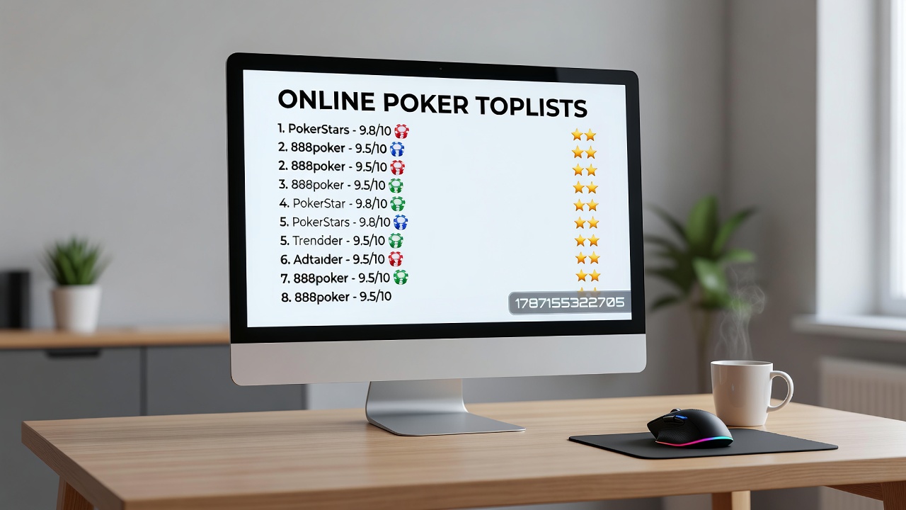 Detailed view of poker platform comparison charts used in online toplists