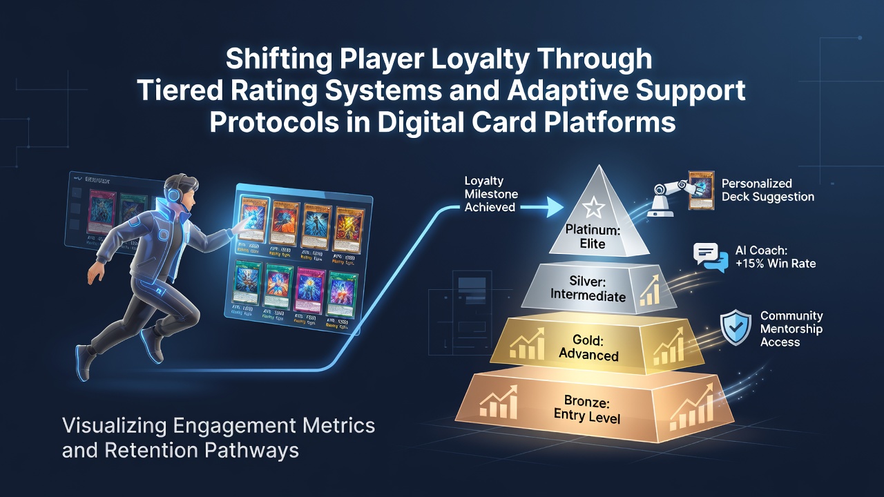 Digital card platform interface showing tiered loyalty levels and support options