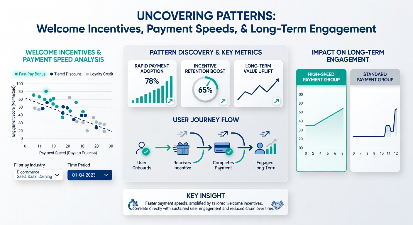 Charts displaying engagement metrics over time for different payment speed incentives